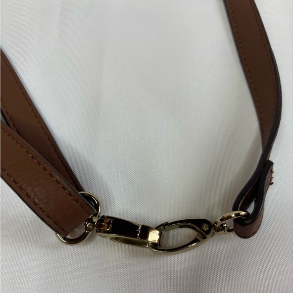 Replacement Bag Crossbody Strap Brown Faux Leather Strap with Gold Hardware - Picture 1 of 7